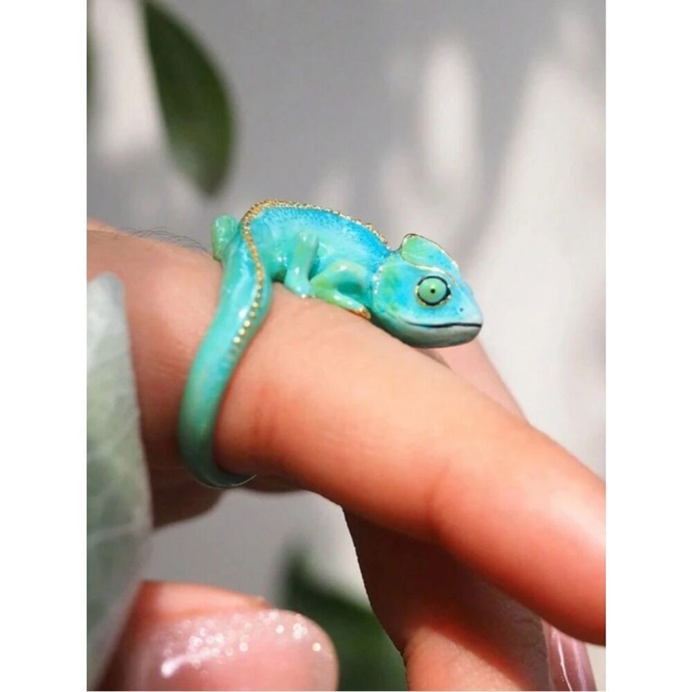 Turquoise Chameleon Ring A1895